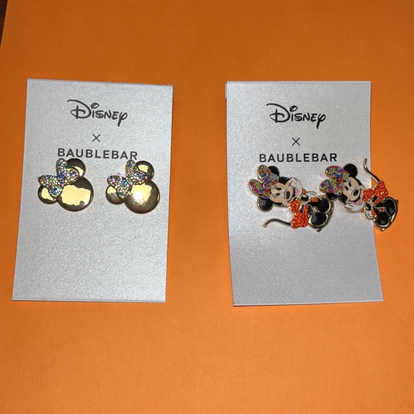2 Pairs Disney Baublebar Minnie Mouse Earrings - Picture 2 of 7